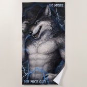 Geen aardige jongen meer Grappige Alpha Wolf Meme Strandlaken (Voorkant)