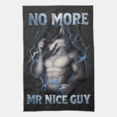 Geen aardige jongen meer Grappige Alpha Wolf Meme Theedoek (Verticaal)