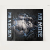 Geen aardige jongen meer Grappige Alpha Wolf Meme Wandkleed (Voorkant (horizontaal))