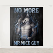Geen aardige jongen meer Grappige Alpha Wolf Meme Wandkleed (Voorkant)