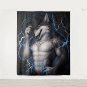 Geen aardige jongen meer Grappige Alpha Wolf Meme  Wandkleed (Voorkant)