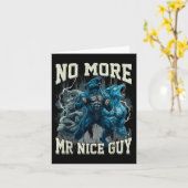 Geen aardige vent meer Funny Alpha Wolf Meme Papa Kaart (Gele Bloem)