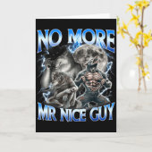 Geen aardige vent meer Funny Alpha Wolf Meme Papa Kaart (Gele Bloem)