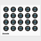 Geen aardige vent meer Funny Alpha Wolf Meme Papa Ronde Sticker (Vel)