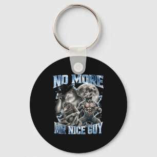 Geen aardige vent meer Funny Alpha Wolf Meme Papa Sleutelhanger