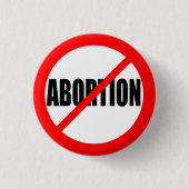 "GEEN ABORTEERING" RONDE BUTTON 3,2 CM (Voorkant)