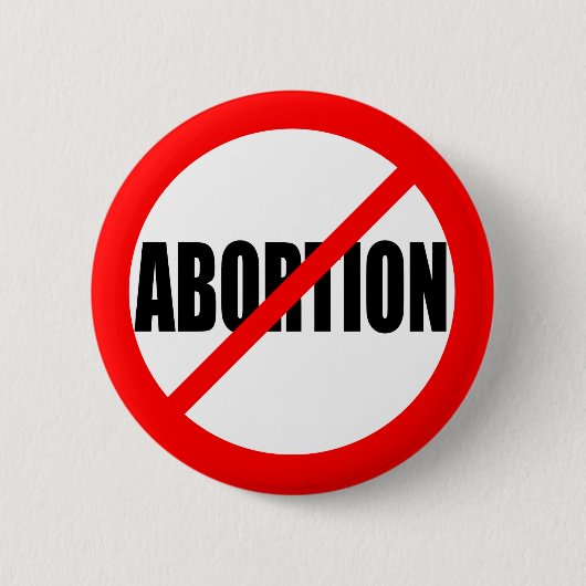 "GEEN ABORTEERING" RONDE BUTTON 5,7 CM (Voorkant)