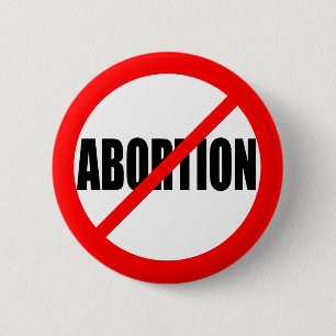 "GEEN ABORTEERING" RONDE BUTTON 5,7 CM