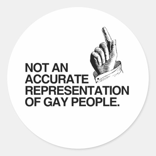 GEEN ACCURATE VOORSTELLING RONDE STICKER (Voorkant)