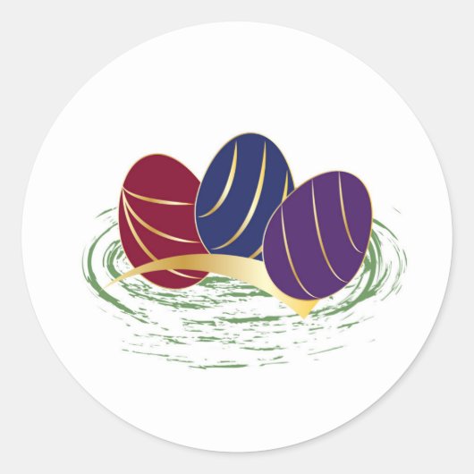 geen achtergrondRuby Sapphire Amethyst voor Pasen Ronde Sticker (Voorkant)