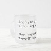 Geen adverbs Humorische Mok (Voorkant links)