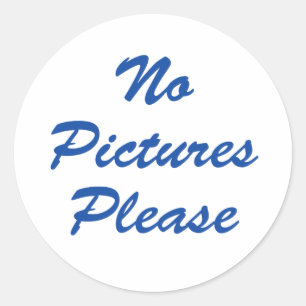 Geen Afbeeldingen alsjeblieft. Ronde Sticker