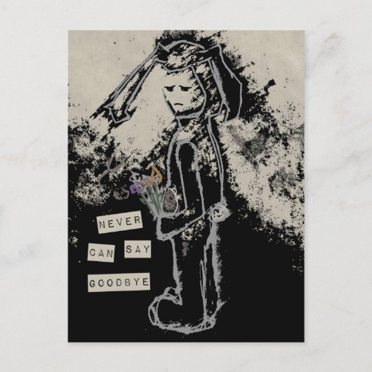 geen afscheid nemen sinibunny briefkaart (Voorkant)