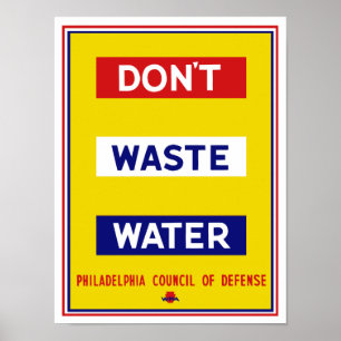 Geen afvalwater — WPA Poster