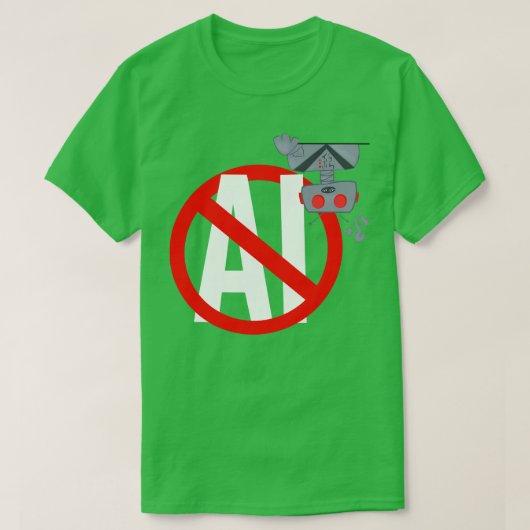 Geen AI-robot T-shirt (Design voorkant)