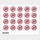 Geen AI toegestaan Ronde Sticker (Vel)