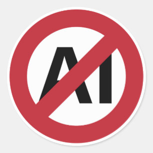Geen AI toegestaan Ronde Sticker