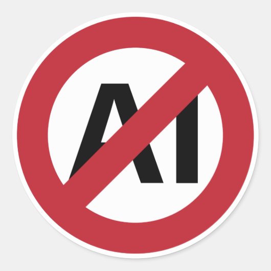 Geen AI toegestaan Ronde Sticker (Voorkant)