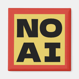 GEEN AI Vette tekst Moderne typografie Geel Zwart Magneet