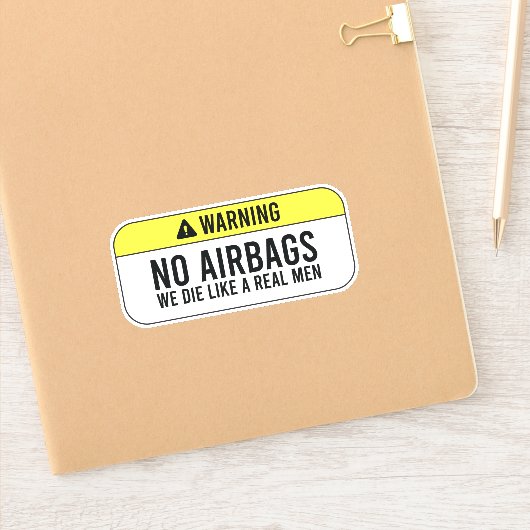 Geen airbags We sterven als echte Mannen Sticker (Notitieboek)