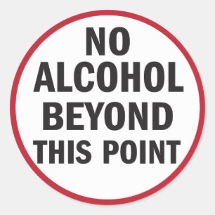 Geen alcohol boven deze puntsticker ronde sticker