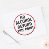 Geen alcohol boven deze puntsticker ronde sticker (Envelop)