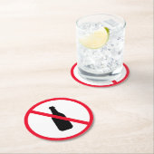 Geen alcohol rode cirkel teken | Aangepaste ronde Ronde Kartonnen Onderzetter (Insitu)