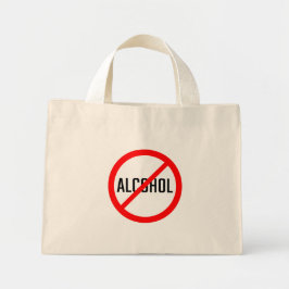 Geen alcohol rood verbod teken | Kleine Canvas tas