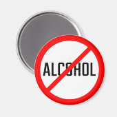 Geen alcohol rood verbod teken | Magneet (Voorkant / Achterkant)