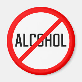 Geen alcohol rood verbod teken | Magneet