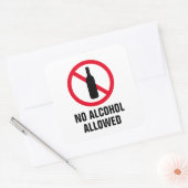 Geen alcohol toegestaan drink verboden flessenteke vierkante sticker (Envelop)