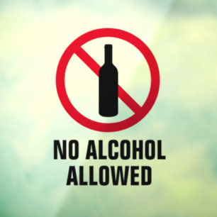 Geen alcohol toegestaan drink verboden raamsticker