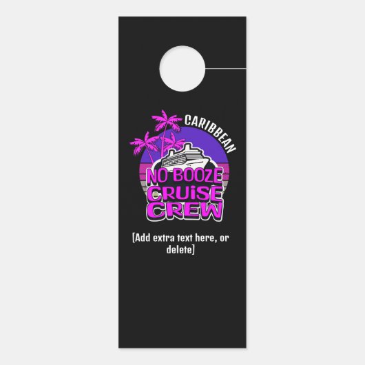 GEEN ALCOHOL TOER CREW Meisje Overnachting Feestje Deurhanger (Achterkant)