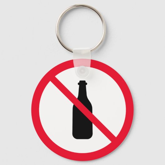 Geen alcohol verboden teken | Metal Circle-Sleutel Sleutelhanger (Voorkant)
