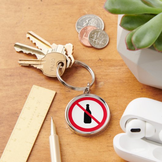 Geen alcohol verboden teken | Premium-Sleutelhange Sleutelhanger (Bureau)