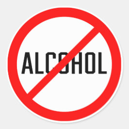 Geen alcoholteken | Klassieke ronde Stickers