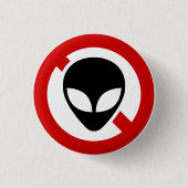 GEEN ALIENS RONDE BUTTON 3,2 CM (Voorkant)