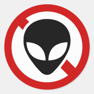 GEEN ALIENS RONDE STICKER