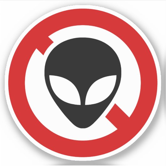 GEEN ALIENS STICKER (Voorkant)