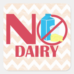 Geen allergie voor zuivelproducten of voedseletike vierkante sticker