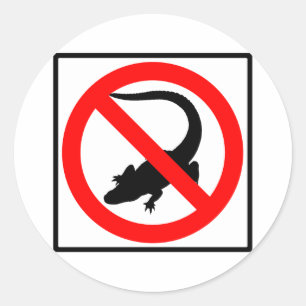 Geen alligators Highway Sign Ronde Sticker