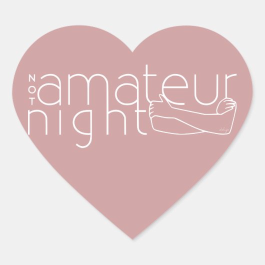 GEEN amateurnacht Hart Sticker (Voorkant)
