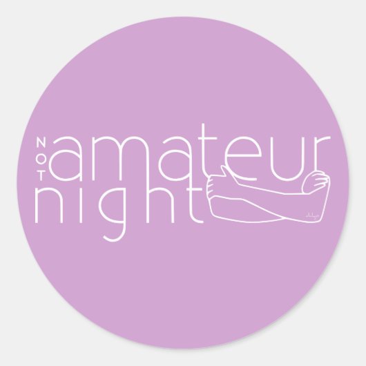 GEEN amateurnacht Ronde Sticker (Voorkant)
