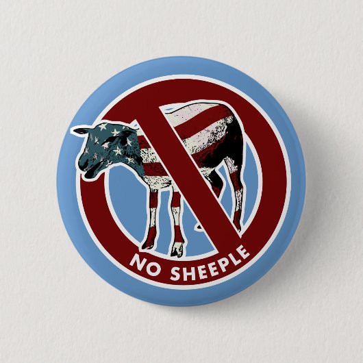Geen Amerikaanse Sheeple-Button Ronde Button 5,7 Cm (Voorkant)
