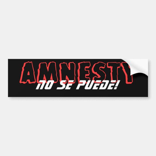 Geen amnestie bumpersticker (Voorkant)