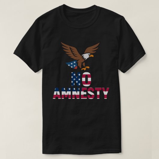Geen Amnesty Bold Eagle Patriottisch T-shirt Desig (Design voorkant)
