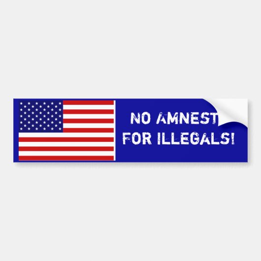 Geen Amnesty Bumpersticker (Voorkant)