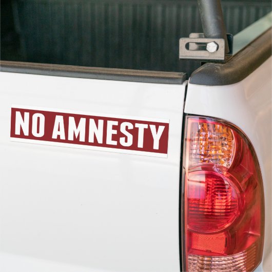 Geen Amnesty Bumpersticker (Op Truck)