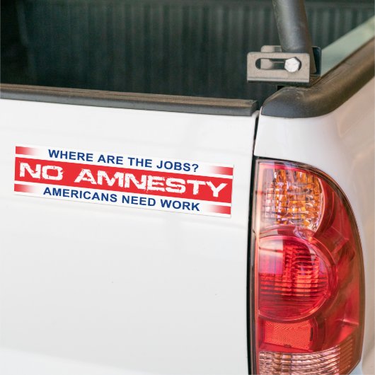 Geen Amnesty Bumpersticker (Op Truck)