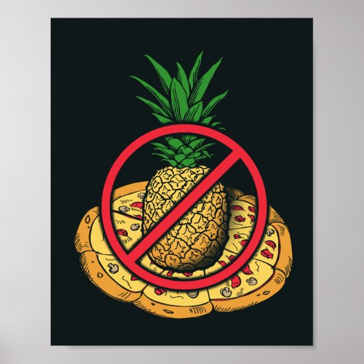 Geen ananas op mijn Pizza Poster (Voorkant)